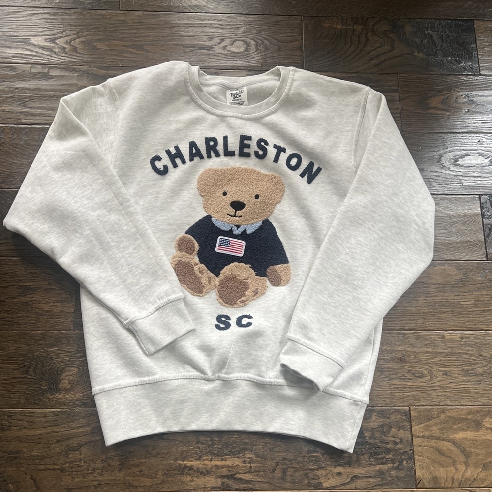 Charleston SC Polo Bear Gray Crewneck New Rare Streetwear Medium